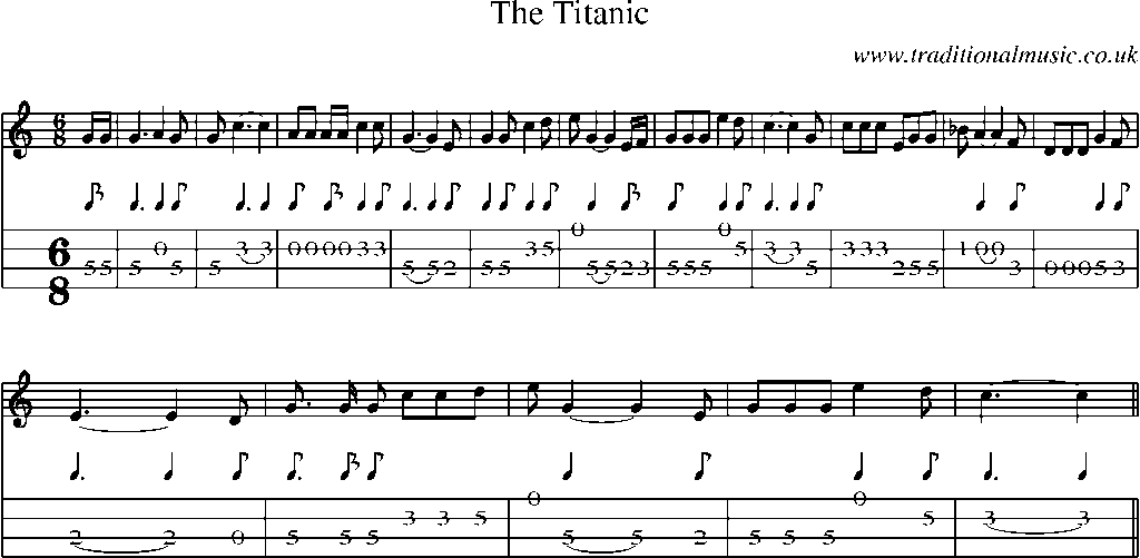 Mandolin Tab and Sheet Music for The Titanic(3)