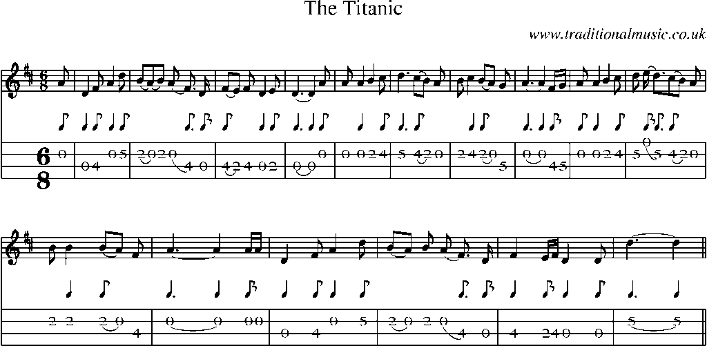Mandolin Tab and Sheet Music for The Titanic(4)