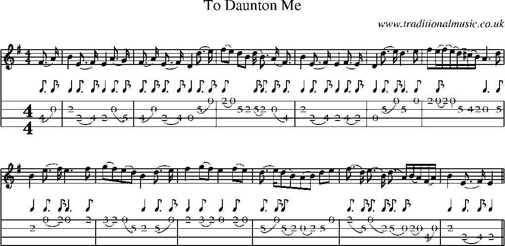 Mandolin Tab and Sheet Music for To Daunton Me