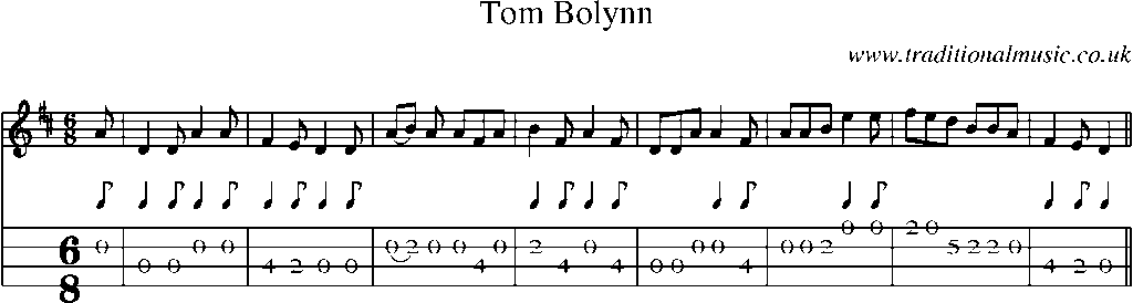 Mandolin Tab and Sheet Music for Tom Bolynn(1)