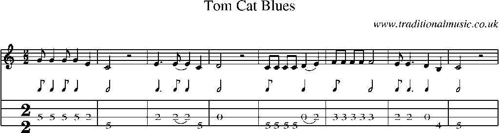 Mandolin Tab and Sheet Music for Tom Cat Blues