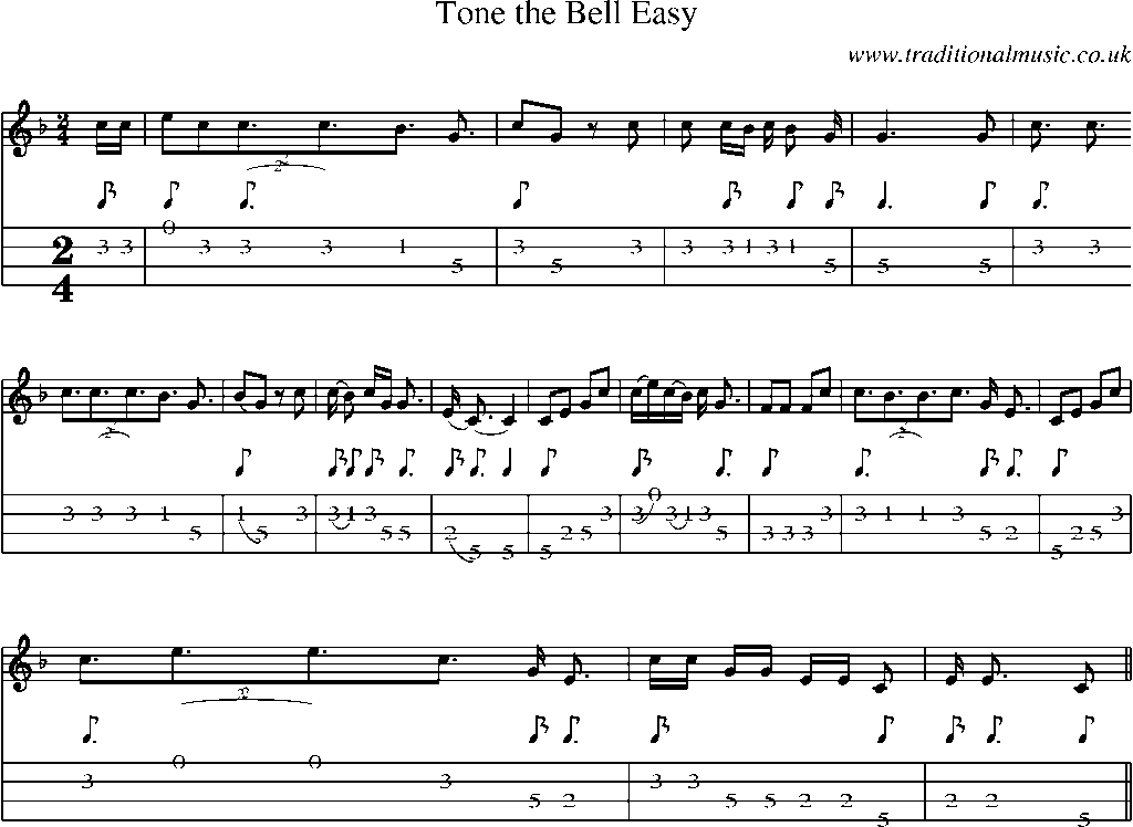 Mandolin Tab and Sheet Music for Tone The Bell Easy