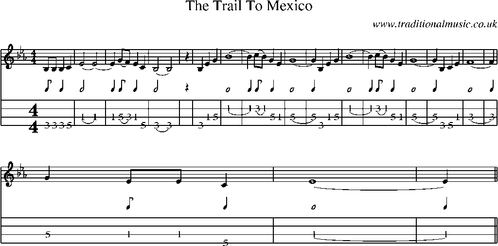 Mandolin Tab and Sheet Music for The Trail To Mexico