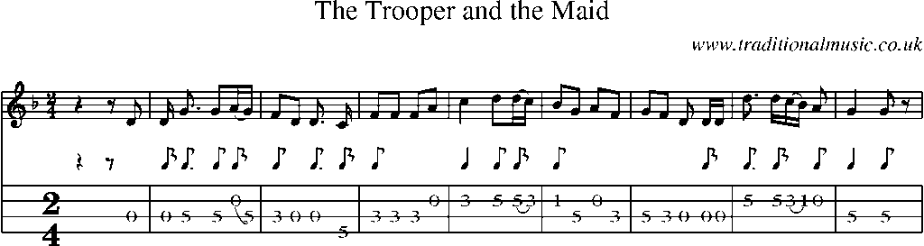 Mandolin Tab and Sheet Music for The Trooper And The Maid(1)