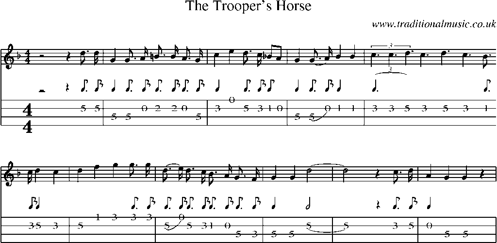 Mandolin Tab and Sheet Music for The Trooper's Horse