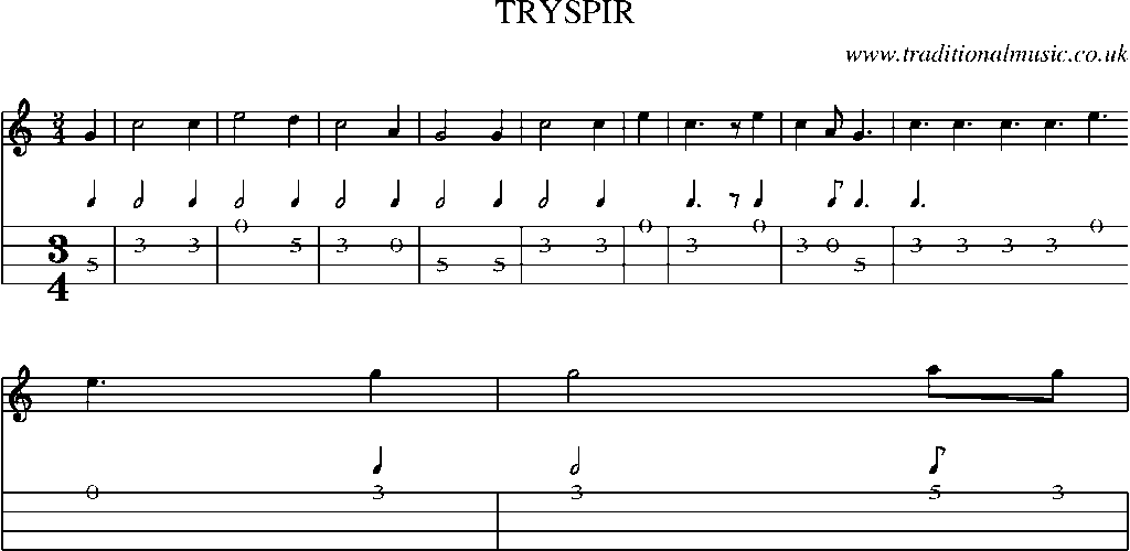 Mandolin Tab and Sheet Music for Tryspir