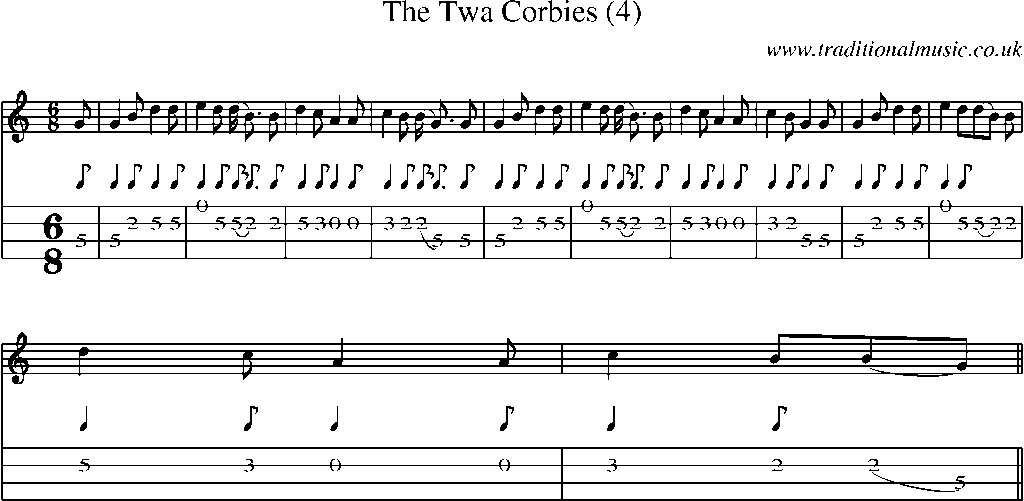 Mandolin Tab and Sheet Music for The Twa Corbies (4)
