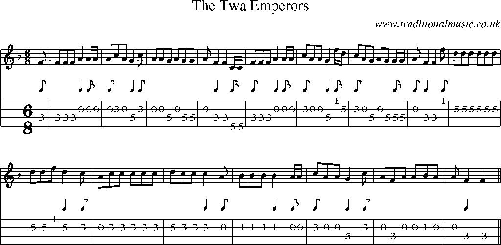 Mandolin Tab and Sheet Music for The Twa Emperors