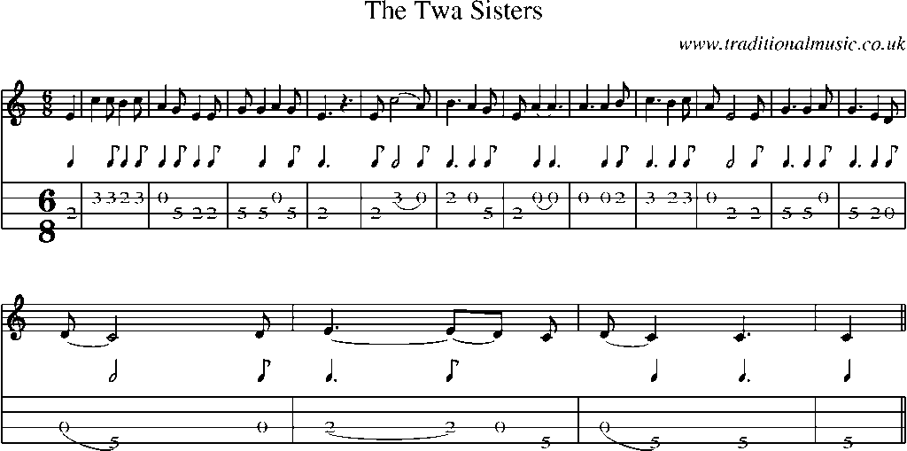 Mandolin Tab and Sheet Music for The Twa Sisters(3)