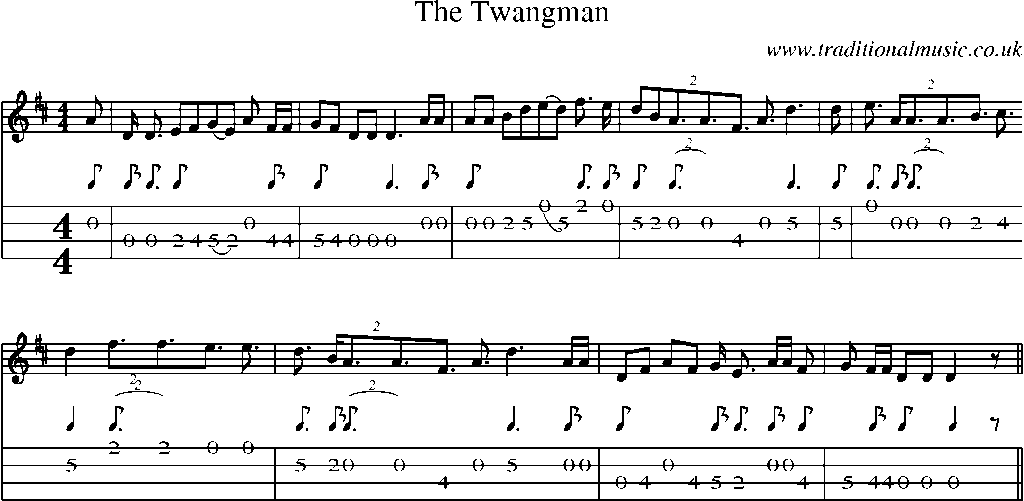Mandolin Tab and Sheet Music for The Twangman
