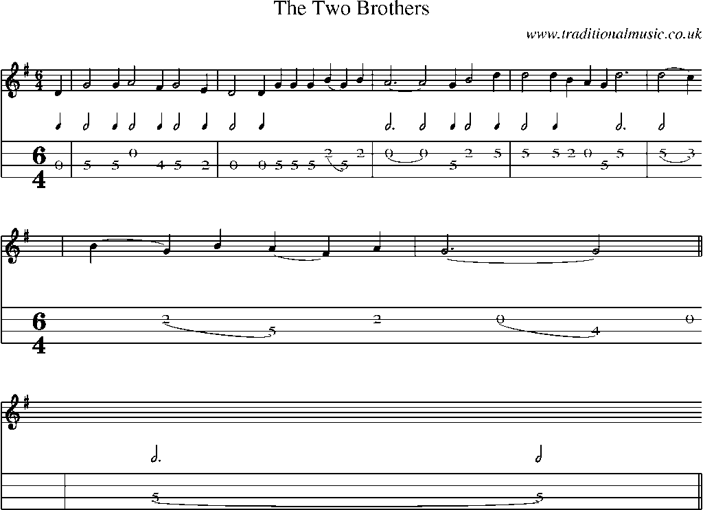 Mandolin Tab and Sheet Music for The Two Brothers(1)