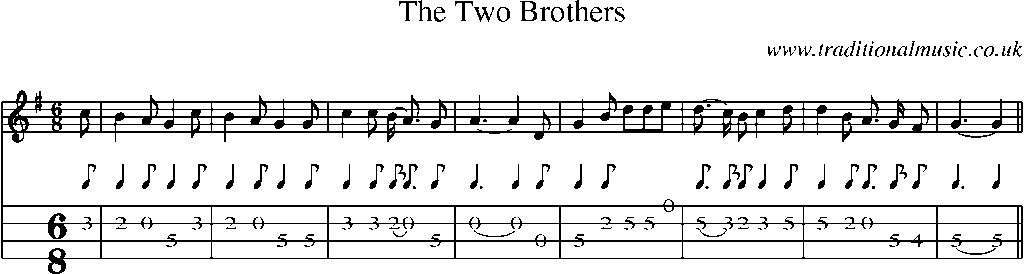 Mandolin Tab and Sheet Music for The Two Brothers(2)