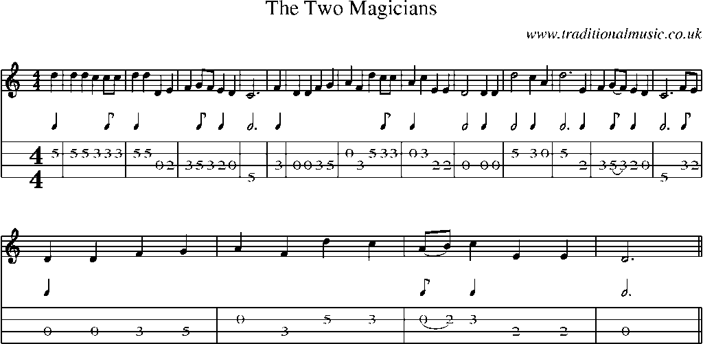 Mandolin Tab and Sheet Music for The Two Magicians