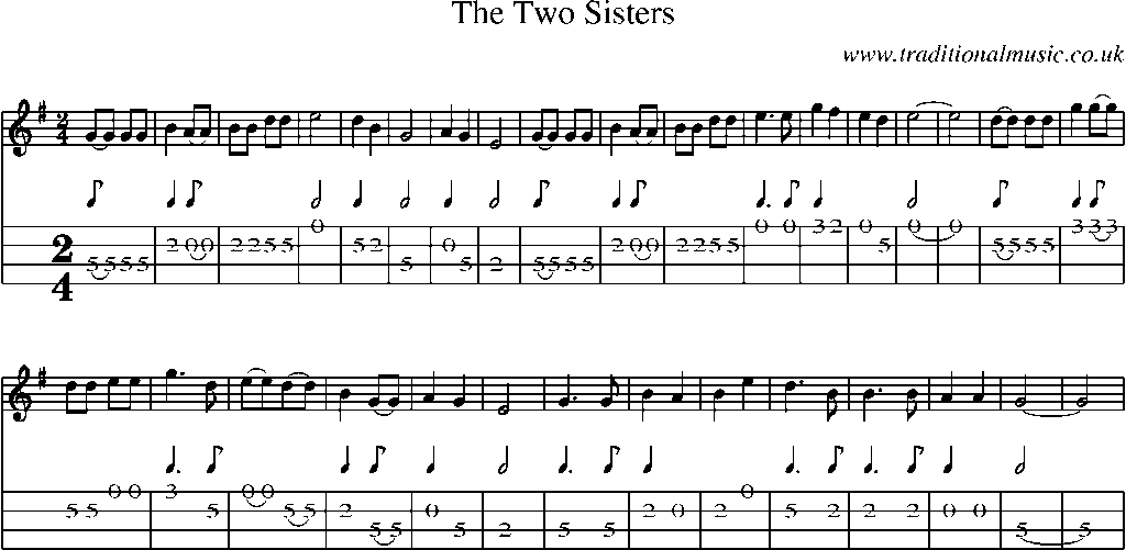 Mandolin Tab and Sheet Music for The Two Sisters(1)