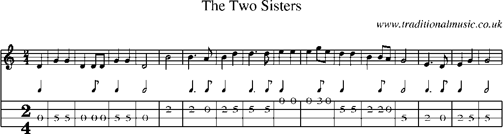Mandolin Tab and Sheet Music for The Two Sisters(2)