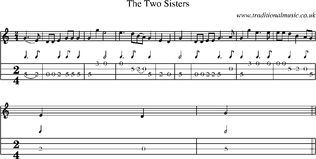 Mandolin Tab and Sheet Music for The Two Sisters(3)