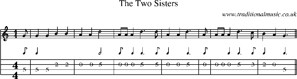 Mandolin Tab and Sheet Music for The Two Sisters(4)