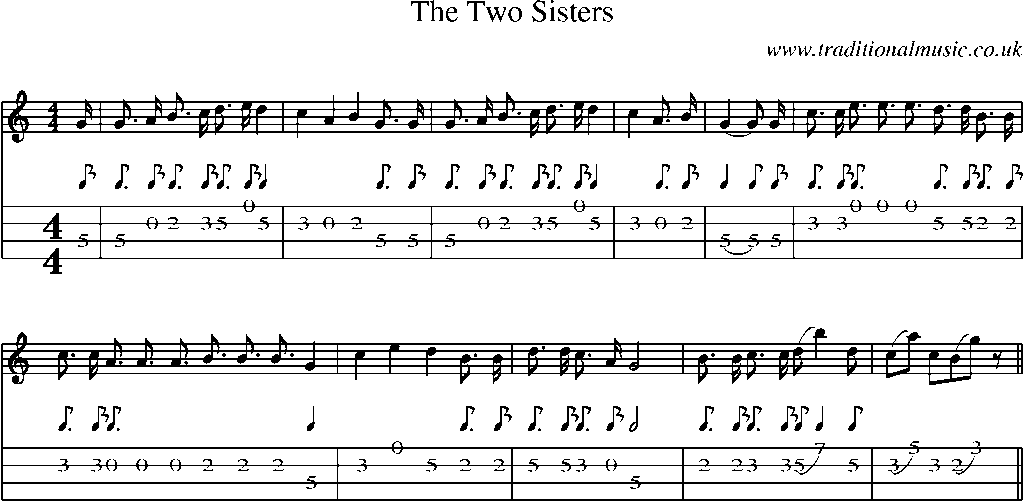 Mandolin Tab and Sheet Music for The Two Sisters(6)