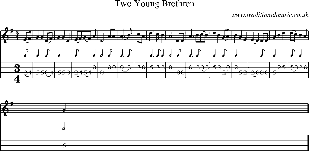 Mandolin Tab and Sheet Music for Two Young Brethren