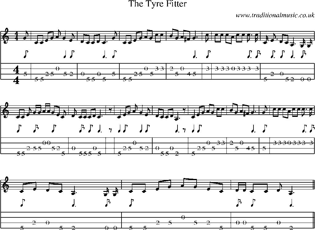 Mandolin Tab and Sheet Music for The Tyre Fitter