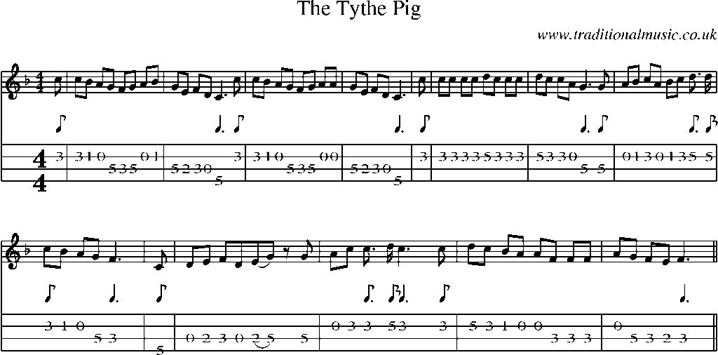 Mandolin Tab and Sheet Music for The Tythe Pig