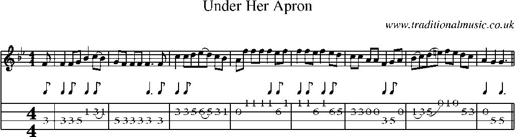 Mandolin Tab and Sheet Music for Under Her Apron