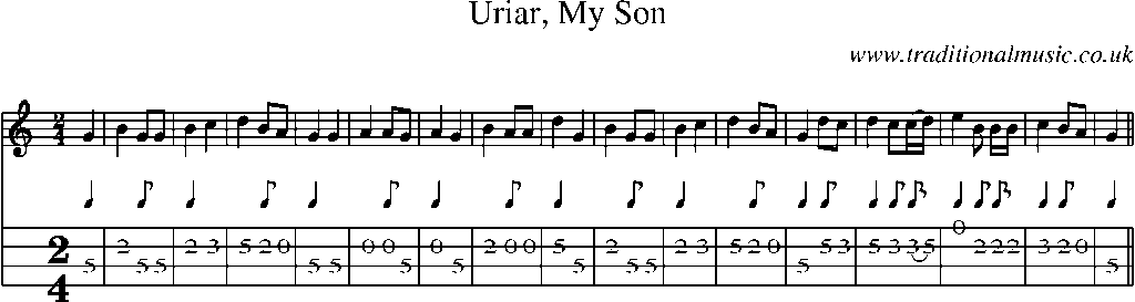 Mandolin Tab and Sheet Music for Uriar, My Son
