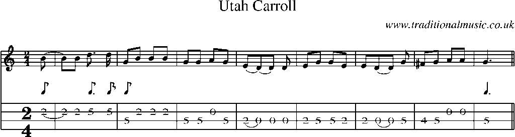 Mandolin Tab and Sheet Music for Utah Carroll