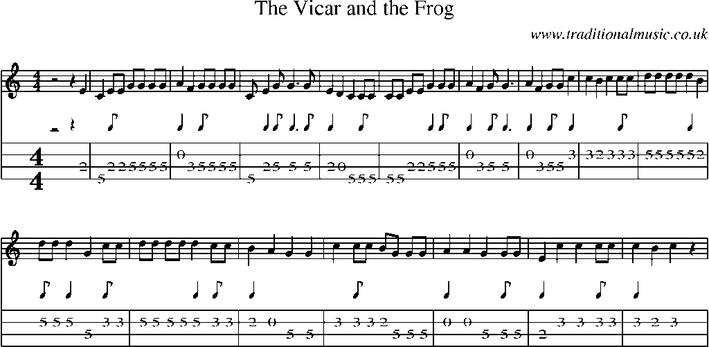 Mandolin Tab and Sheet Music for The Vicar And The Frog