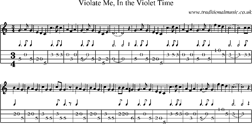 Mandolin Tab and Sheet Music for Violate Me, In The Violet Time