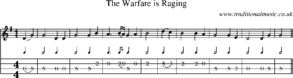 Mandolin Tab and Sheet Music for The Warfare Is Raging