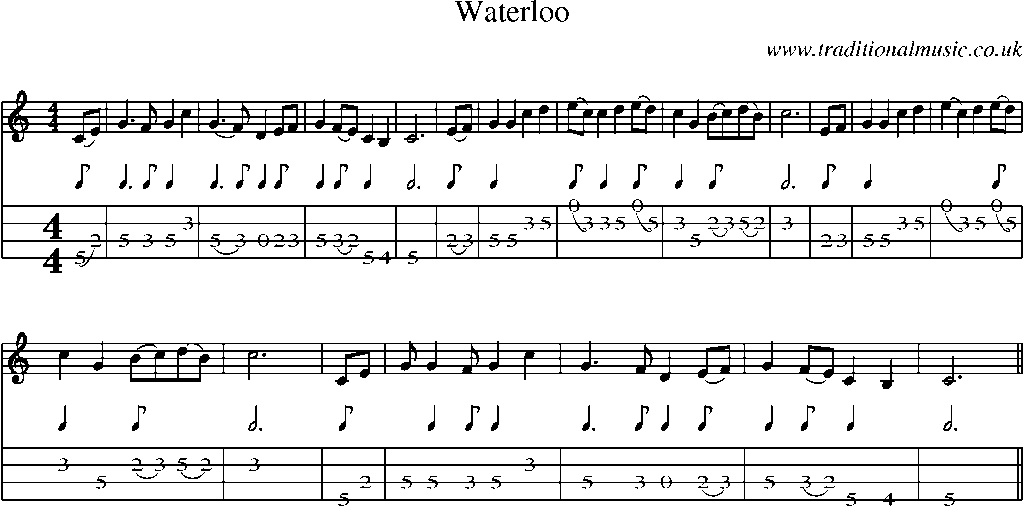 Mandolin Tab and Sheet Music for Waterloo(2)