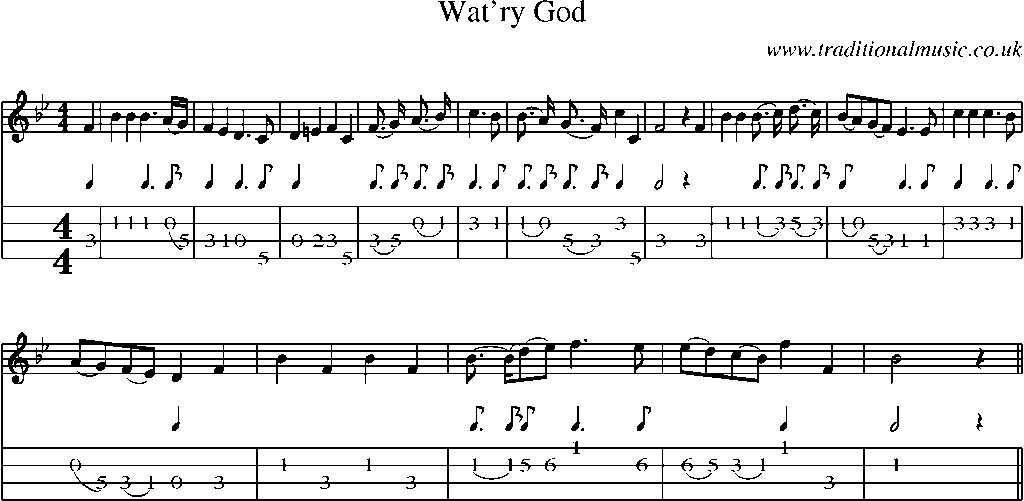 Mandolin Tab and Sheet Music for Wat'ry God
