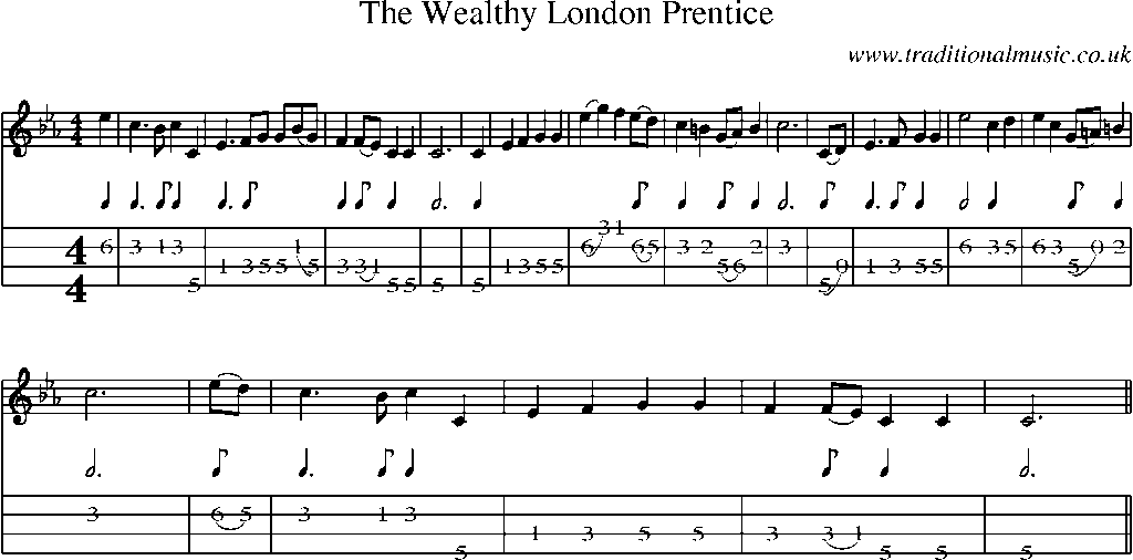 Mandolin Tab and Sheet Music for The Wealthy London Prentice
