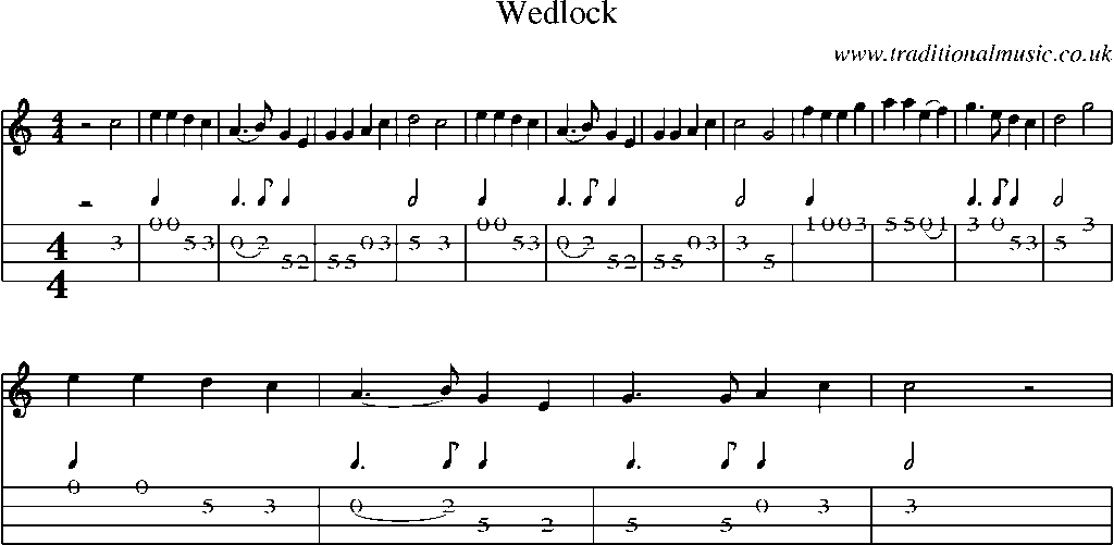 Mandolin Tab and Sheet Music for Wedlock