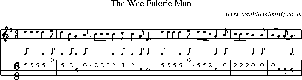 Mandolin Tab and Sheet Music for The Wee Falorie Man