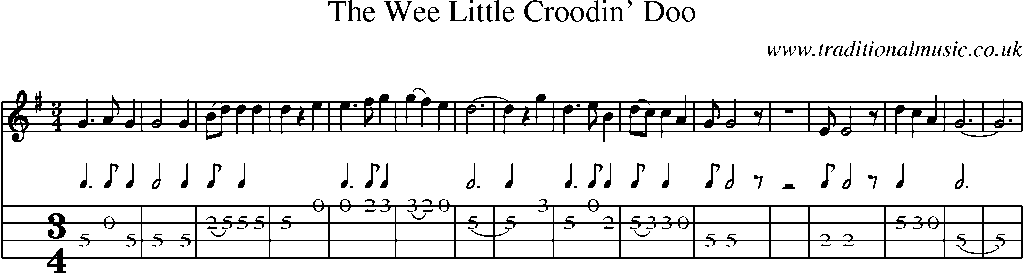 Mandolin Tab and Sheet Music for The Wee Little Croodin' Doo
