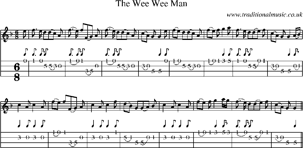 Mandolin Tab and Sheet Music for The Wee Wee Man
