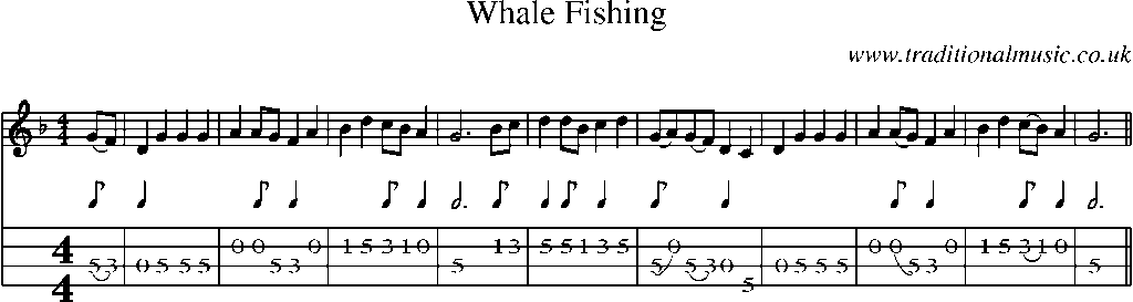 Mandolin Tab and Sheet Music for Whale Fishing(1)
