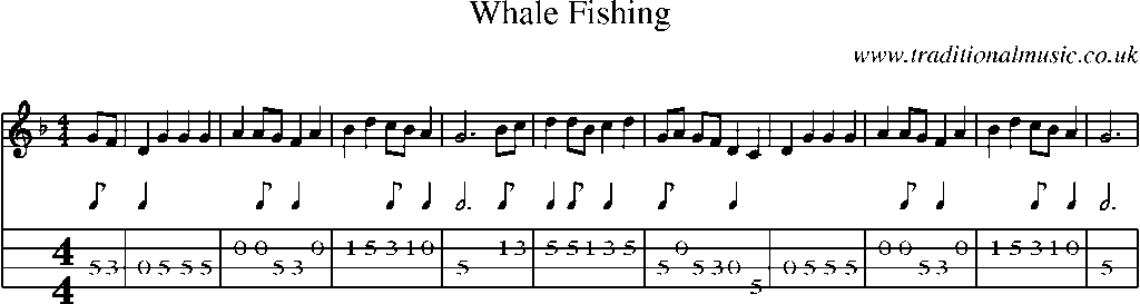 Mandolin Tab and Sheet Music for Whale Fishing