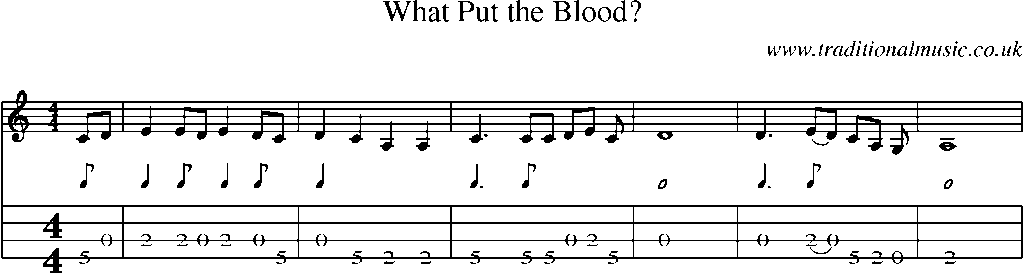 Mandolin Tab and Sheet Music for What Put The Blood?
