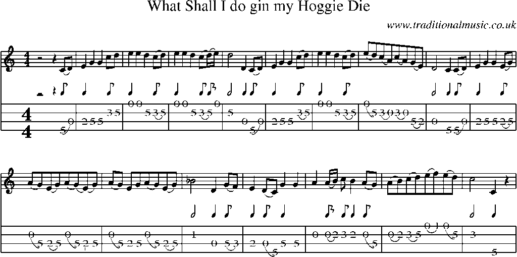 Mandolin Tab and Sheet Music for What Shall I Do Gin My Hoggie Die