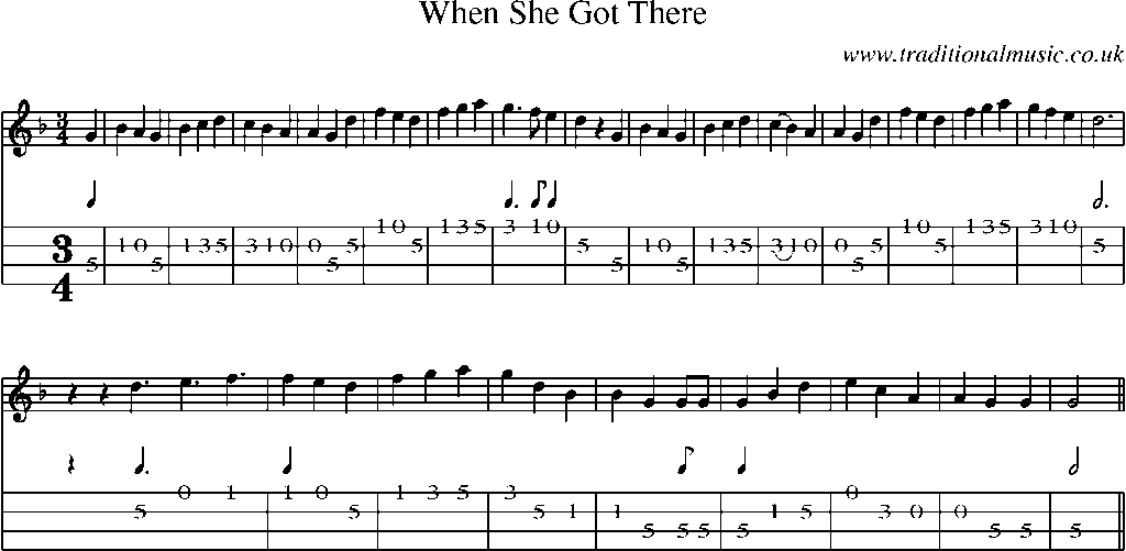 Mandolin Tab and Sheet Music for When She Got There
