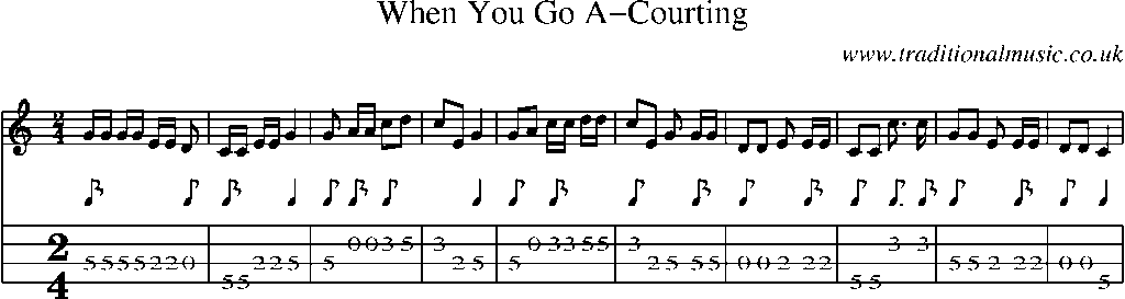 Mandolin Tab and Sheet Music for When You Go A-courting