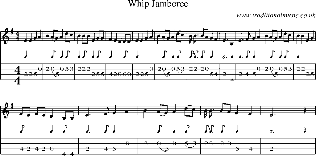 Mandolin Tab and Sheet Music for Whip Jamboree