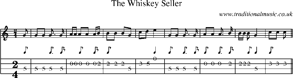 Mandolin Tab and Sheet Music for The Whiskey Seller