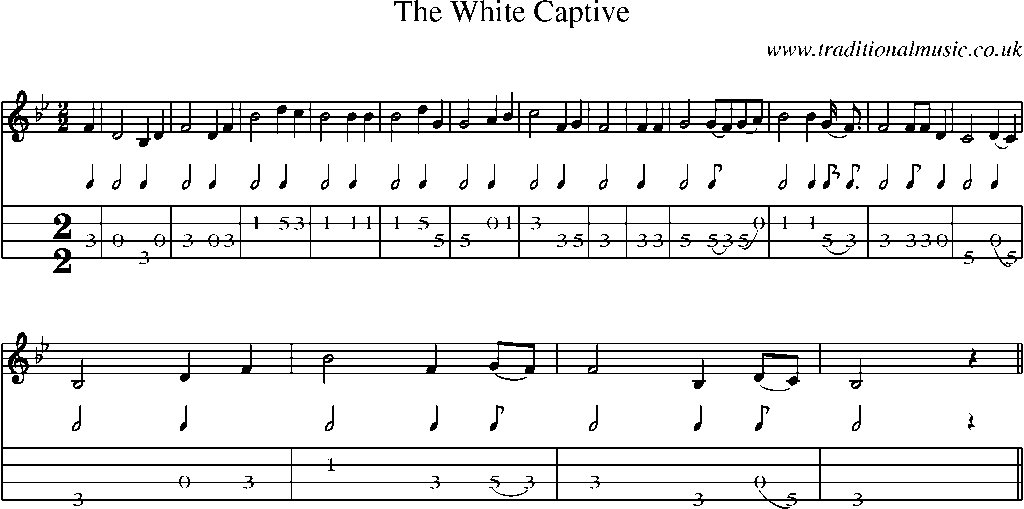 Mandolin Tab and Sheet Music for The White Captive