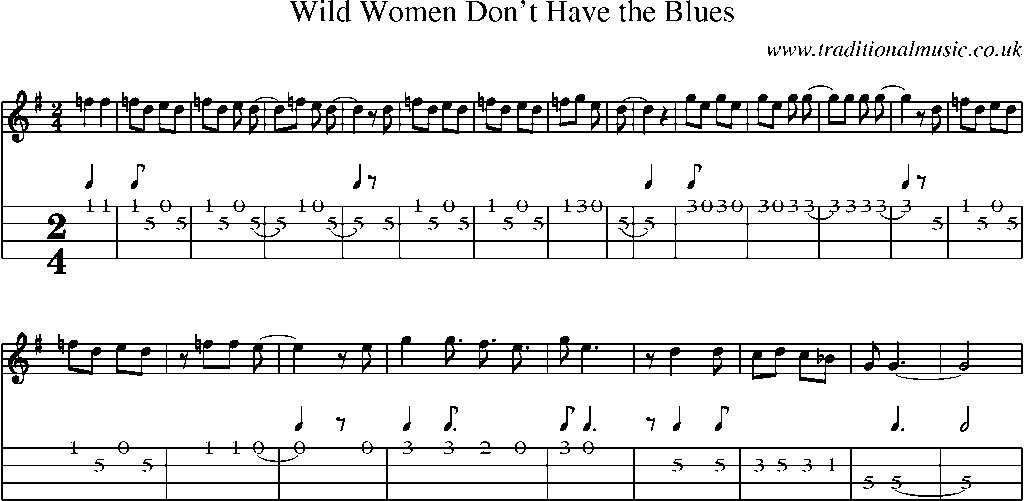 Mandolin Tab and Sheet Music for Wild Women Don't Have The Blues