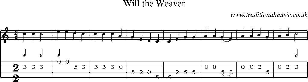 Mandolin Tab and Sheet Music for Will The Weaver