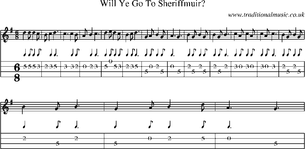 Mandolin Tab and Sheet Music for Will Ye Go To Sheriffmuir?